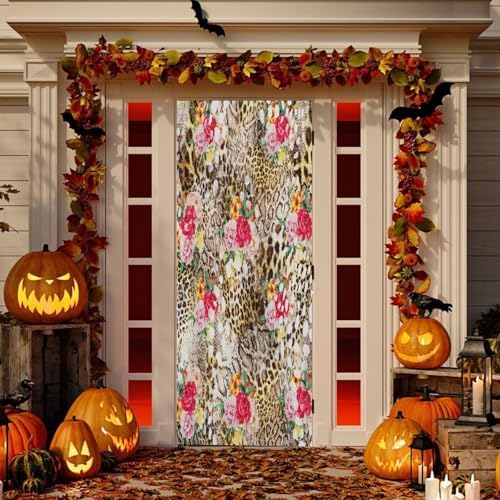 Susiyo Colorful Leopard Door Cover 32x79 in