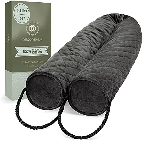 DECOREALM Under Door Draft Stopper 35 lb Weighted Velvet Covered