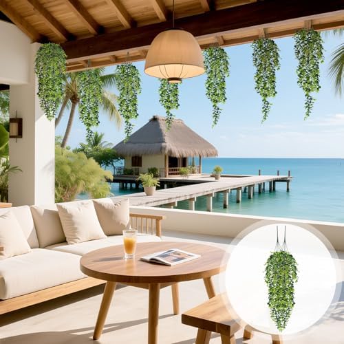 8pcs Artificial Eucalyptus Hanging Plants UV Resistant Decor