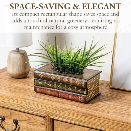 MyGift 10 Inch Vintage Book Stacked Wood Planter