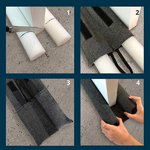 OO Living Under Door Draft Stopper Blocker 2 Inch Foam Tubes Black