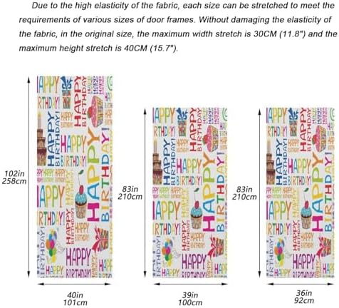Susiyo Happy Birthday Halloween Door Cover 32x79 in Stretch Fabric Door Decoration