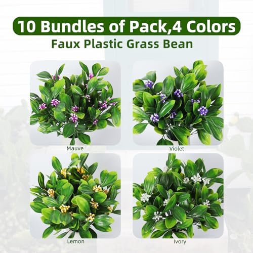 RECUTMS 10 Pcs Artificial Violet Fern Plants