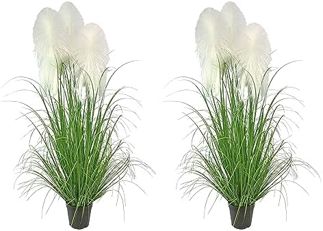 Tall Artificial Grass Plant 47in 2 Pack with Pot