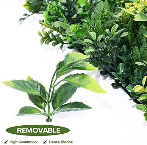 Boshen Artificial Grass Wall Panels 6PCS 10x10 Inch Boxwood Hedge Decor for Indoor Outdoor Party Wedding Backyard