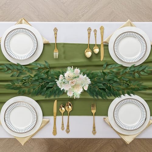 12Pcs Artificial Italian Ruscus Greenery Stems 23 Silk Fake Hanging Plants for Wedding Arch and Home Decor