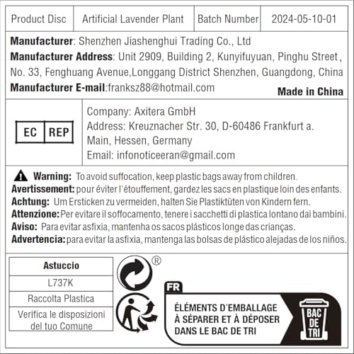 MIXROSE Artificial Lavender Plants in Pot 10 Tall for Farmhouse Decor