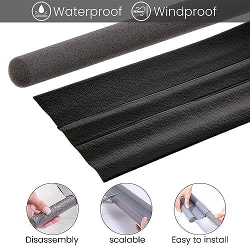 Adjustable Under Door Draft Blocker 37 Inch Black