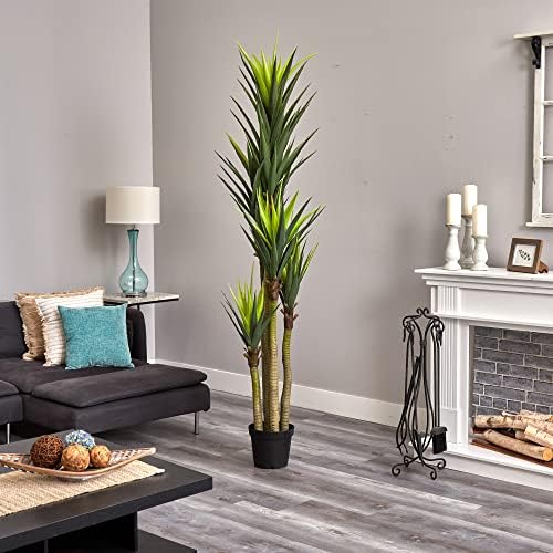 Nearly Natural Dracaena Artificial Silk Plants Green