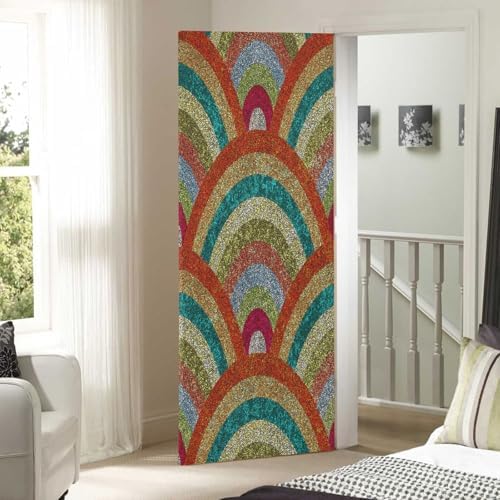Susiyo Seigaiha Christmas Door Cover Decor 32x79 in