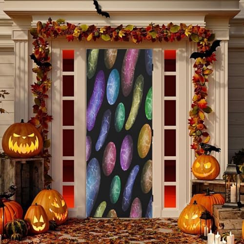 Susiyo Multicolored Marble Door Halloween Cover