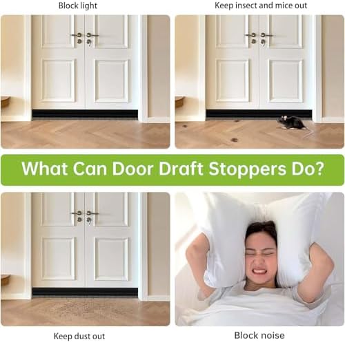 DINGLIAN 2 Door Brush Bottom Sweep Self Adhesive Draft Stopper 2 W x 39 L Black