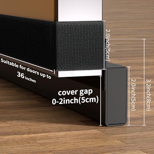 JUJIBL Door Draft Stopper 36 Inch Black