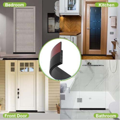 Dinglian 2 Pc Door Draft Stopper Black 2x39 Inches