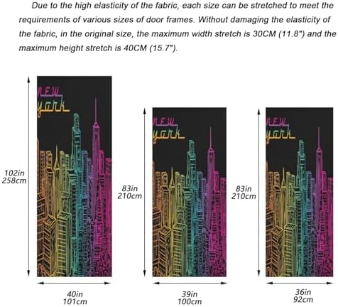 Susiyo NYC Night View Halloween Door Cover Stretch Fabric Door Decoration for Home Party Holidays
