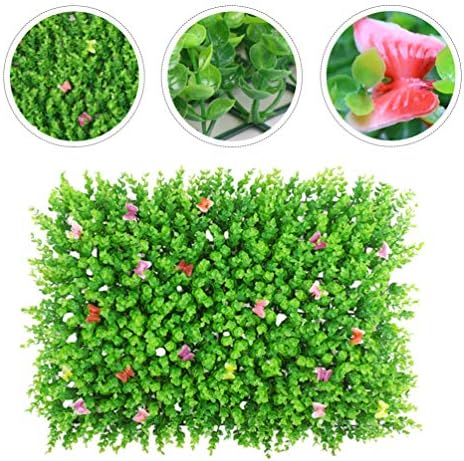 VOSAREA Artificial Boxwood Panels with Butterfly Grass Topiary Hedge Wall Decor