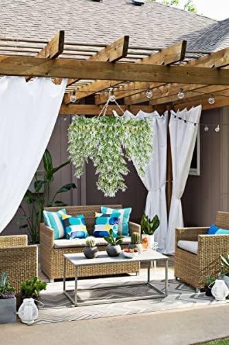 SJL 4pcs Artificial Hanging Lavender Plants for Indoor Decor