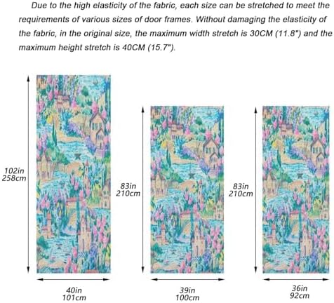 Susiyo Blue Watercolor Halloween Door Cover Stretch Fabric