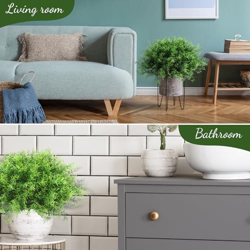 Zeyune 40 Bundles UV Resistant Artificial Grass Plants for Outdoor and Indoor Decoration