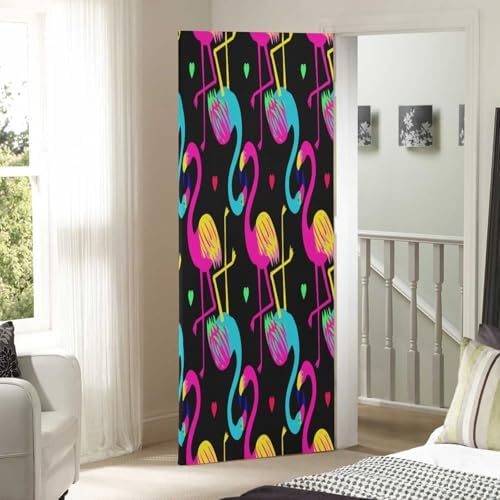 Susiyo Pink Flamingo Halloween Door Cover 32x79 In