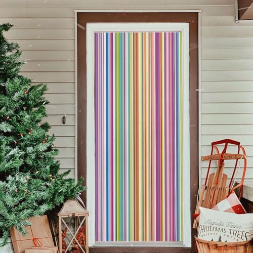 Susiyo Abstract Colorful Striped Halloween Door Cover