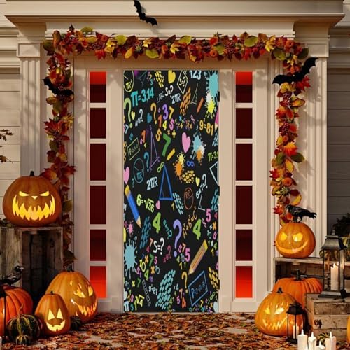 Susiyo Mathematics Concepts Halloween Door Cover Stretch Fabric 32x79 in