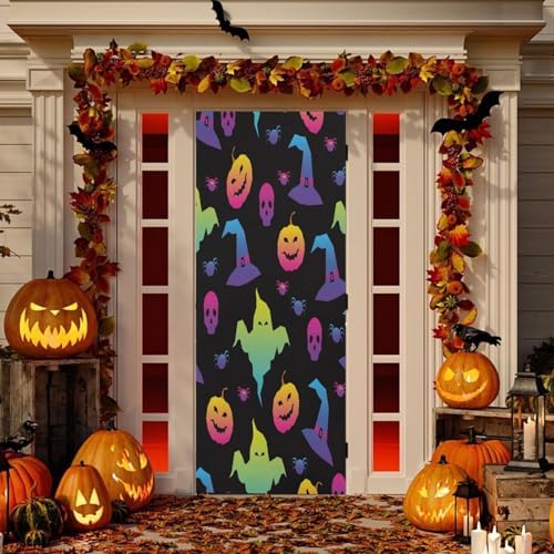 Susiyo Abstract Rainbow Halloween Door Cover