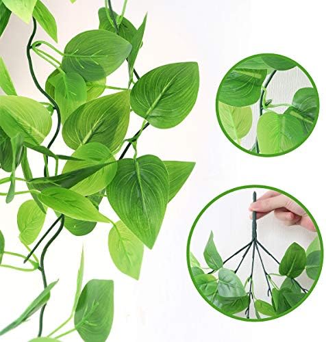 Mocoosy 2 Pack Artificial Hanging Plants with Baskets