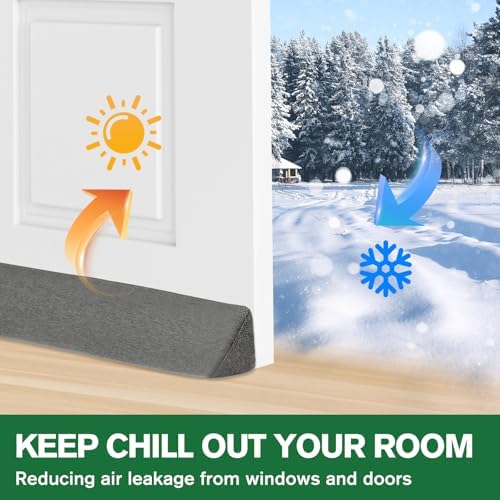 2 Pack Sliding Door Draft Blocker Stopper for Patio Sunroom Double Doors