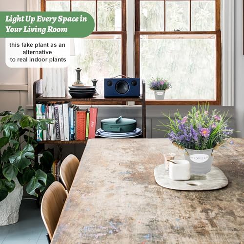 MIXROSE Artificial Lavender Plants in Pot 10 Tall for Farmhouse Decor