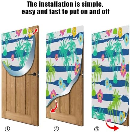 Susiyo Palm Trees Hibiscus Halloween Door Cover