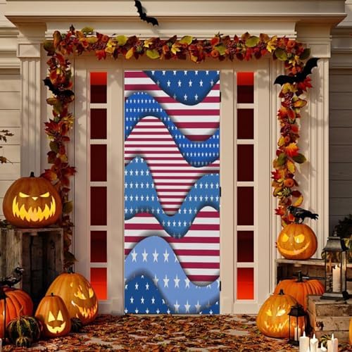 Susiyo Blue Patchwork Layered Halloween Door Decoration