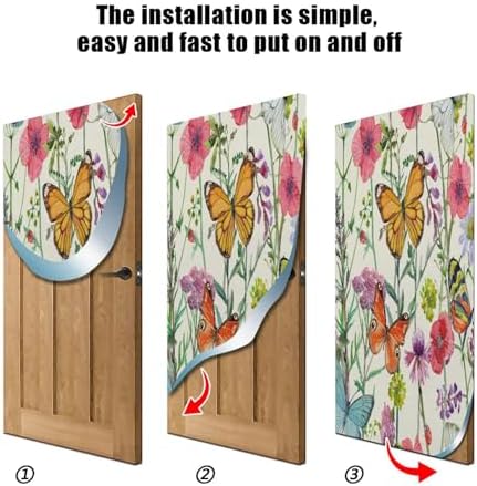 Susiyo Cute Butterflies Halloween Door Cover Stretch Fabric 32x79 In