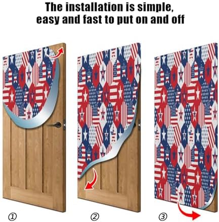 Susiyo Red American Stars Halloween Door Cover