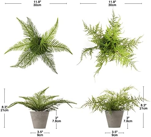 Briful 2PCS Artificial Potted Plants Greenery Decor