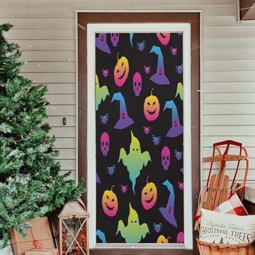 Susiyo Abstract Rainbow Halloween Door Cover