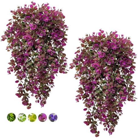 Lakiyfye 4 Pc Fuchsia Artificial Hanging Fern Plants