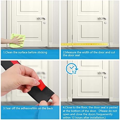 Energy Saving Door Draft Stopper Anti-Collision Seal Black
