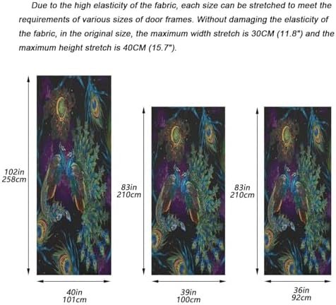Susiyo Embroidery Peacock Halloween Door Cover 32x79 in