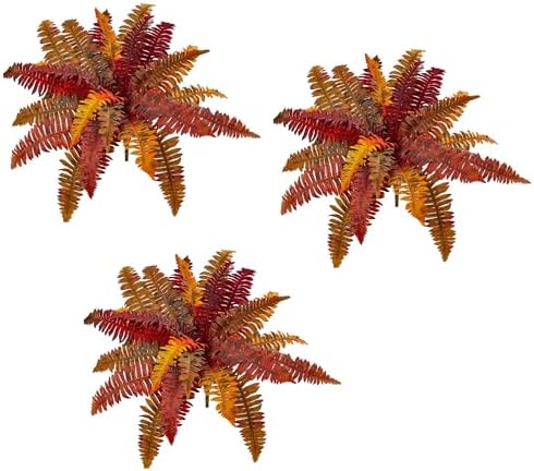 Nearly Natural 20 Inch Autumn Boston Fern Artificial Set of 3