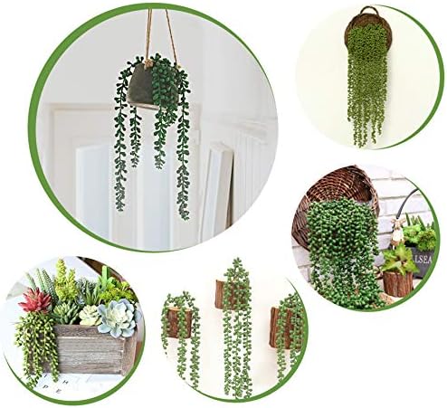 HUIANER Artificial String of Pearls Hanging Plants 134 Inch Pack of 2 for Home Office Decor