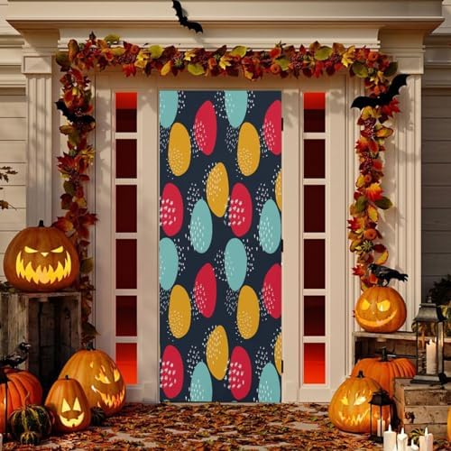 Susiyo Colorful Halloween Door Cover 32x79 in 1