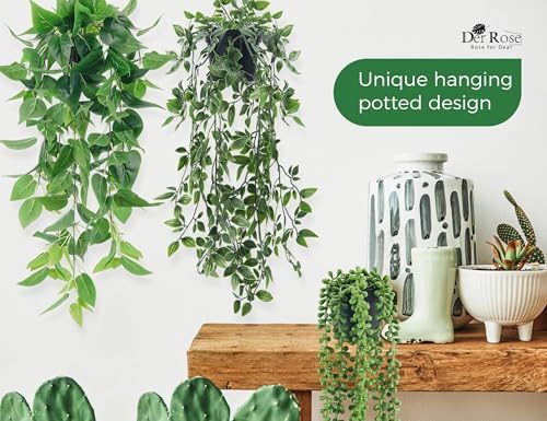 Der Rose 6 Pack Artificial Hanging Plants Decor