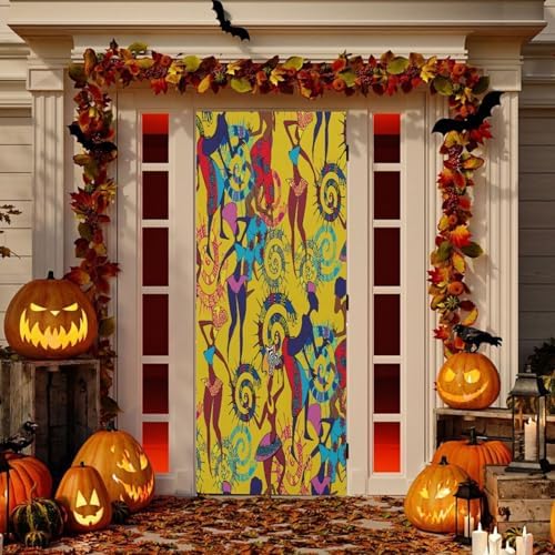 Susiyo Dancing People Christmas Door Cover 32x79 in