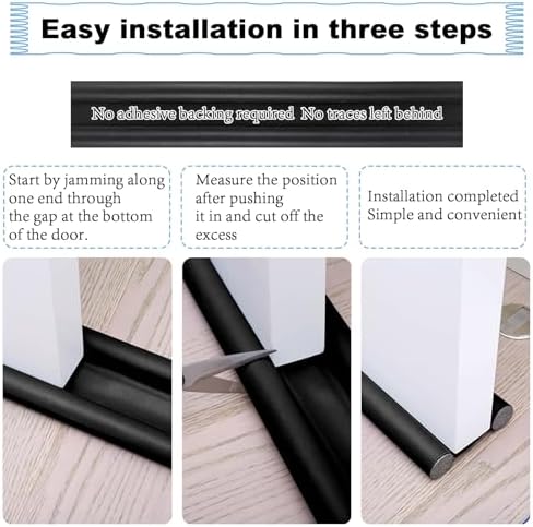 2Pcs Double Door Draft Stopper 37 Inch Soundproof Windproof