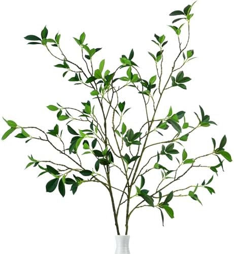 Krissing 2Pcs Artificial Greenery Stems for Home Office Decor