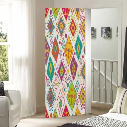 Susiyo Hand Drawn Ethnic Halloween Door Cover 32x79in