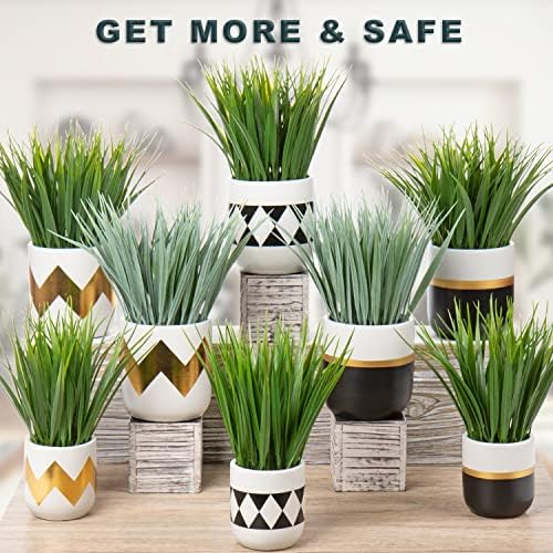 Hollyone Artificial Plants Indoor Decor Fake Grass Potted Plants