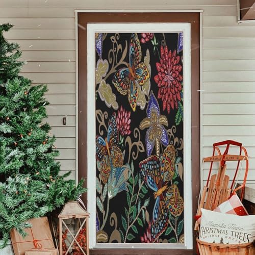 Susiyo Fantasy Flowers Butterflies Halloween Door Cover