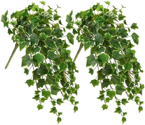 Hollyone 2pcs Artificial Hanging Plants Fake Ivy Vine for Indoor Outdoor Decor